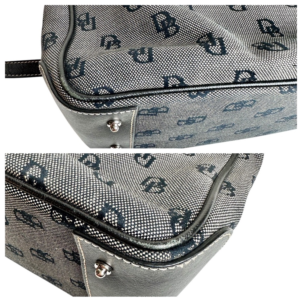 Dooney & Bourke Signature Double Handle Tote Bag Small Black Vintage Purse - Picture 10 of 16
